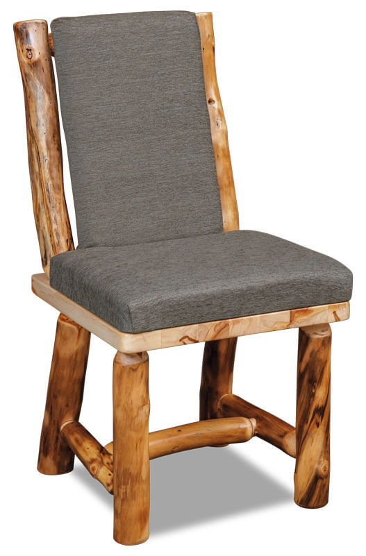 Fireside Log Furniture Side Chair with Upholstered Seat and Back