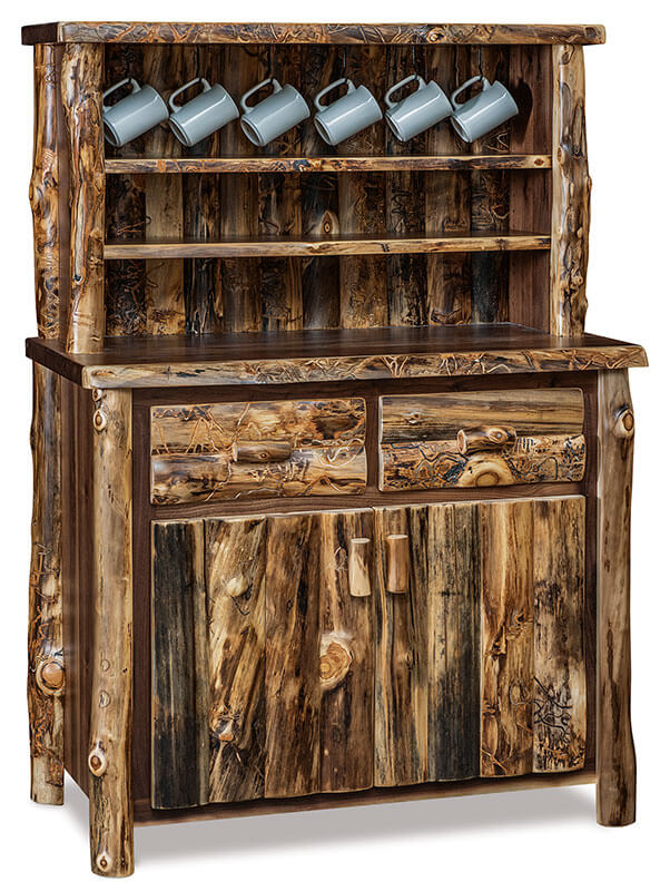 Fireside Log Furniture Coffee Bar Aspen Walnut