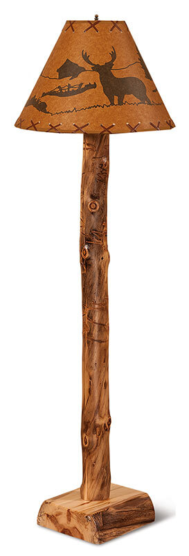 Fireside Log Furniture Floor Lamp Aspen