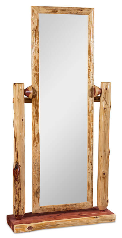 Fireside Log Furniture Floor Mirror Red Cedar