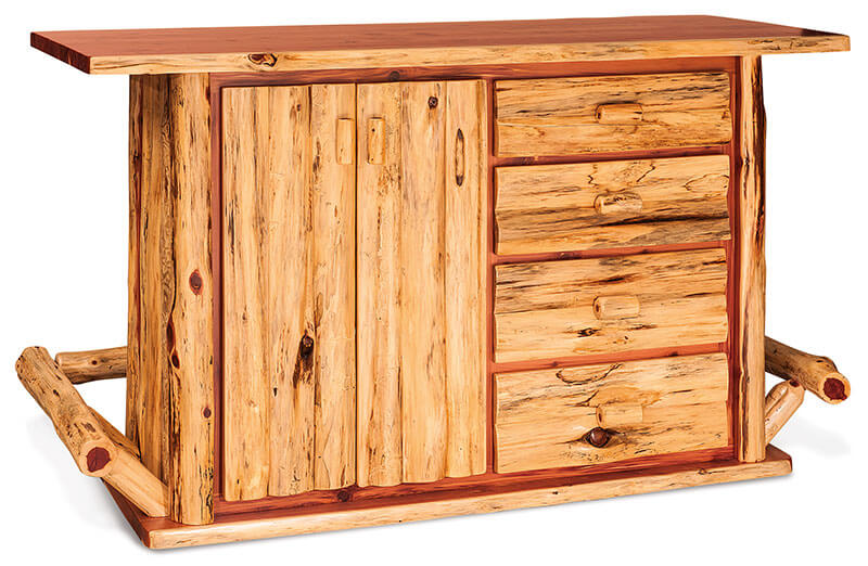 Fireside Log Furniture Kitchen Bar Red Cedar