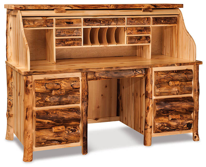 Fireside Log Furniture Rolltop Desk