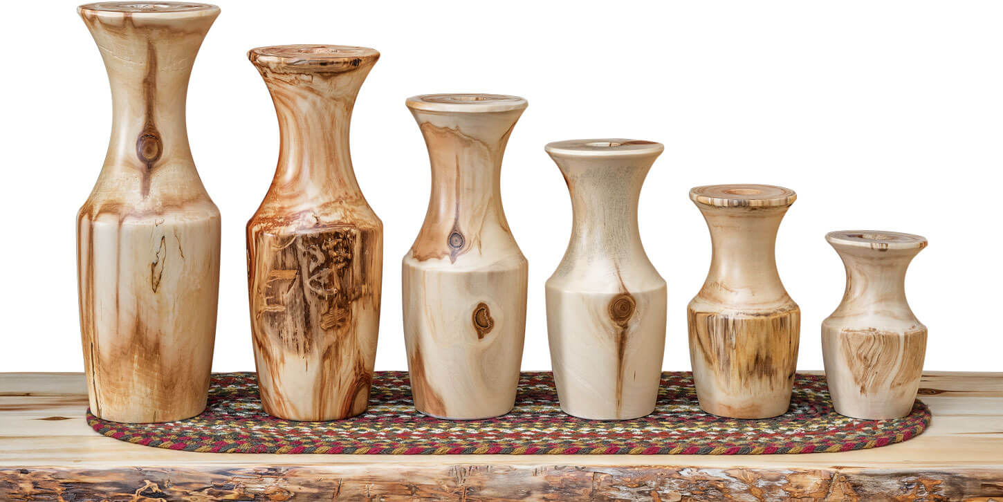 Dutchman Log Furniture Various Size Rustic Vases