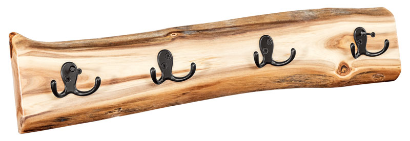Fireside Log Furniture 2 Foot Wall Board with 4 Double Prong Hooks Aspen