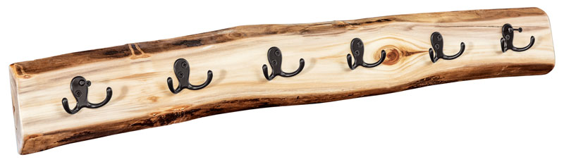 Fireside Log Furniture 3 Foot Wall Board with 6 Double Prong Hooks Aspen