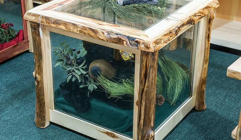 Dutchman Log Furniture Showroom Rustic End Table