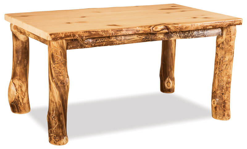 Fireside Log Furniture Leg Table Aspen