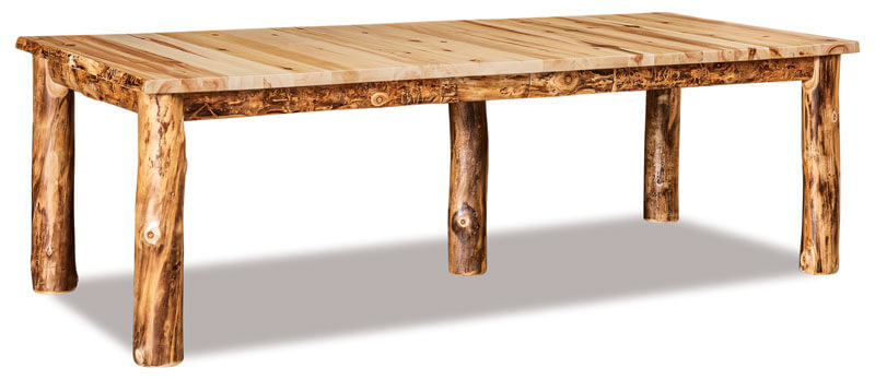 Fireside Log Furniture Leg Table with 2 Leaves Aspen