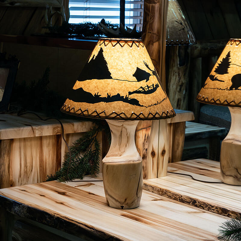 Fireside Log Furniture 12 Inch Vase Light Aspen